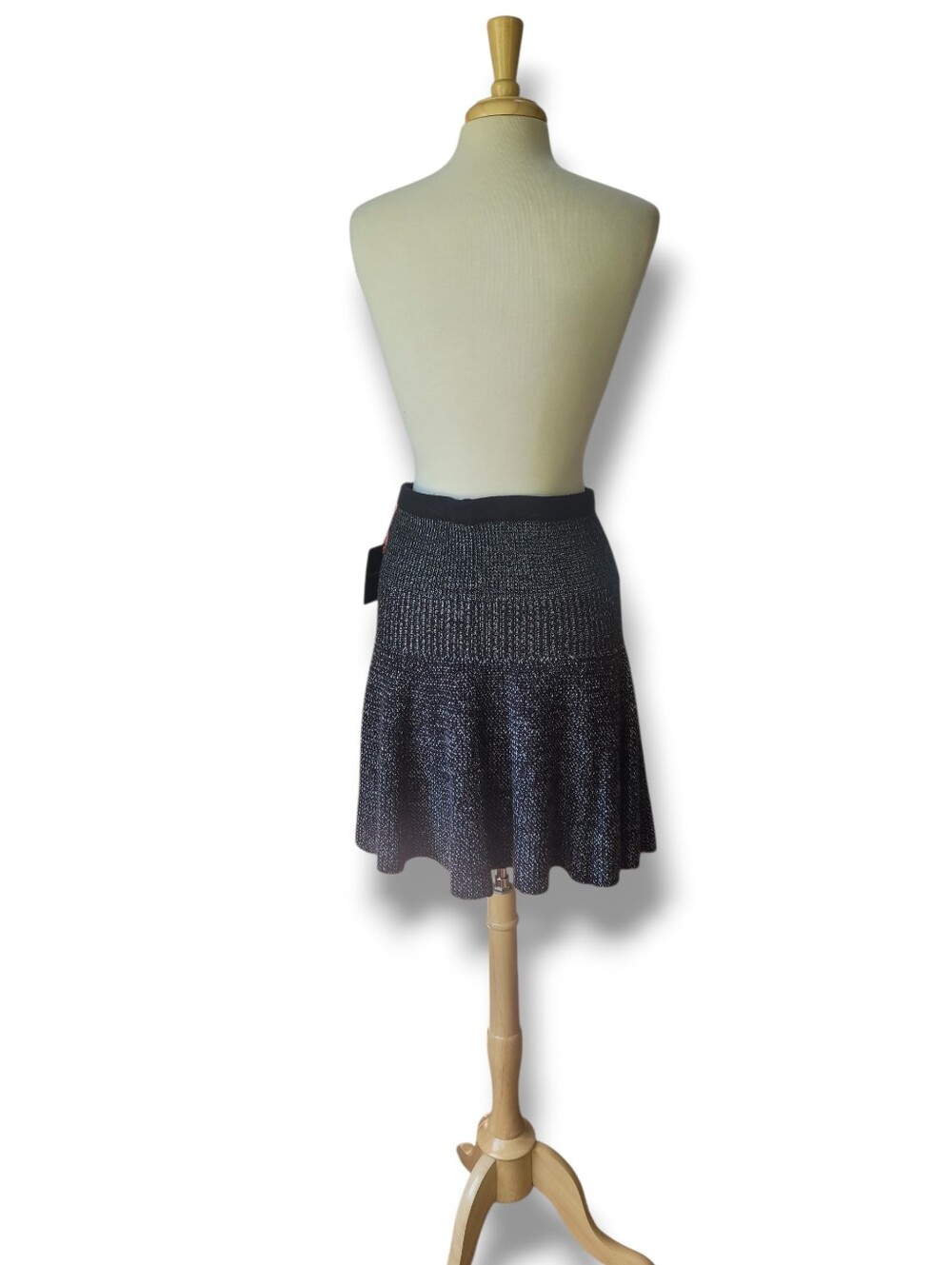 Cynthia Rowley Grey/Black Wool Blend Swing Mini Skirt. Size M - Picture 4 of 12
